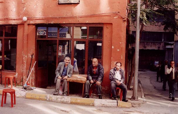 145-Men lounging in down town Instanbul