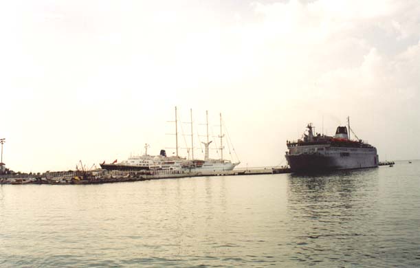 c-Big ships at the pier